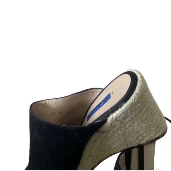STUART WEITZMAN Marabella Suede Espadrille Wedge Sandals Size 9.5M - Picture 6 of 14